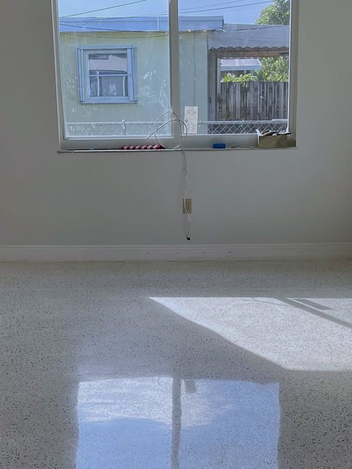 The same terrazzo floor after polishing